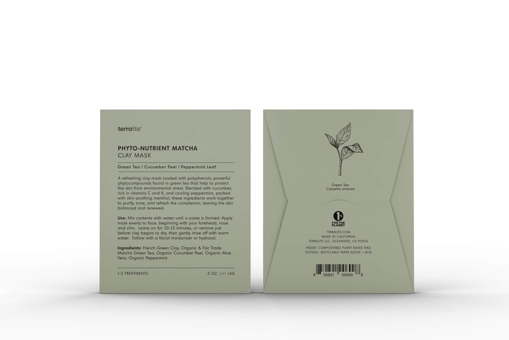 Phyto-Nutrient Matcha Clay Mask Organic - Single Treatment