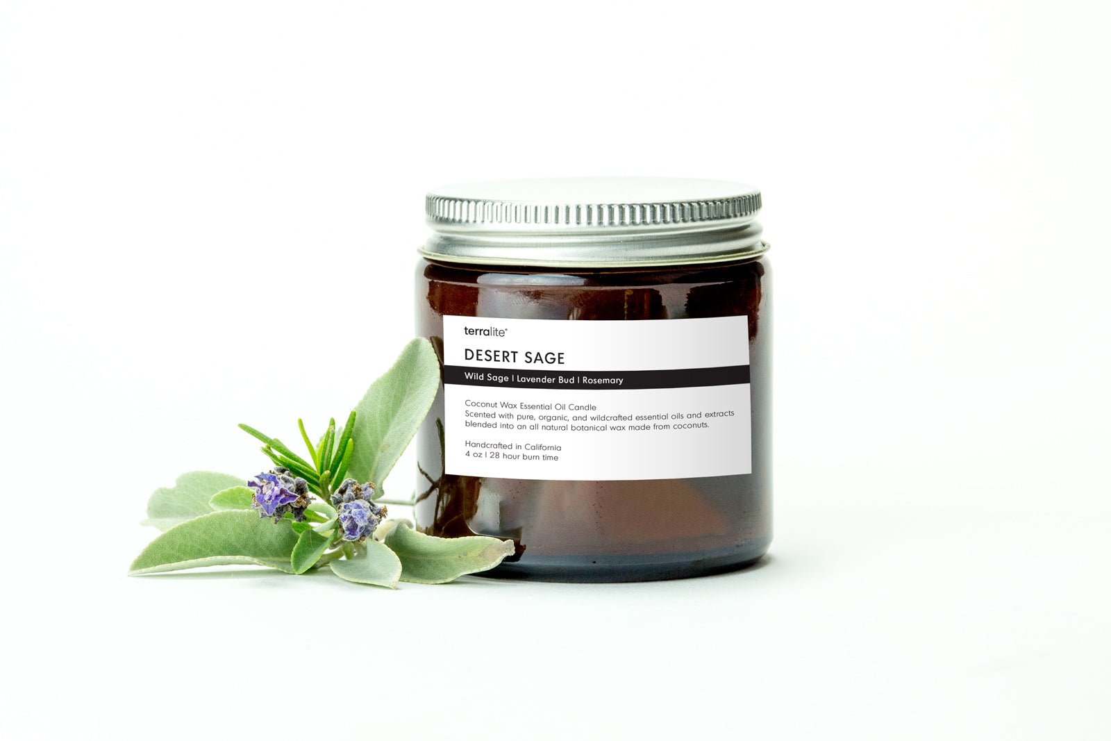 Desert Sage Lavender Rosemary Essential Oil Candle - 4 oz.