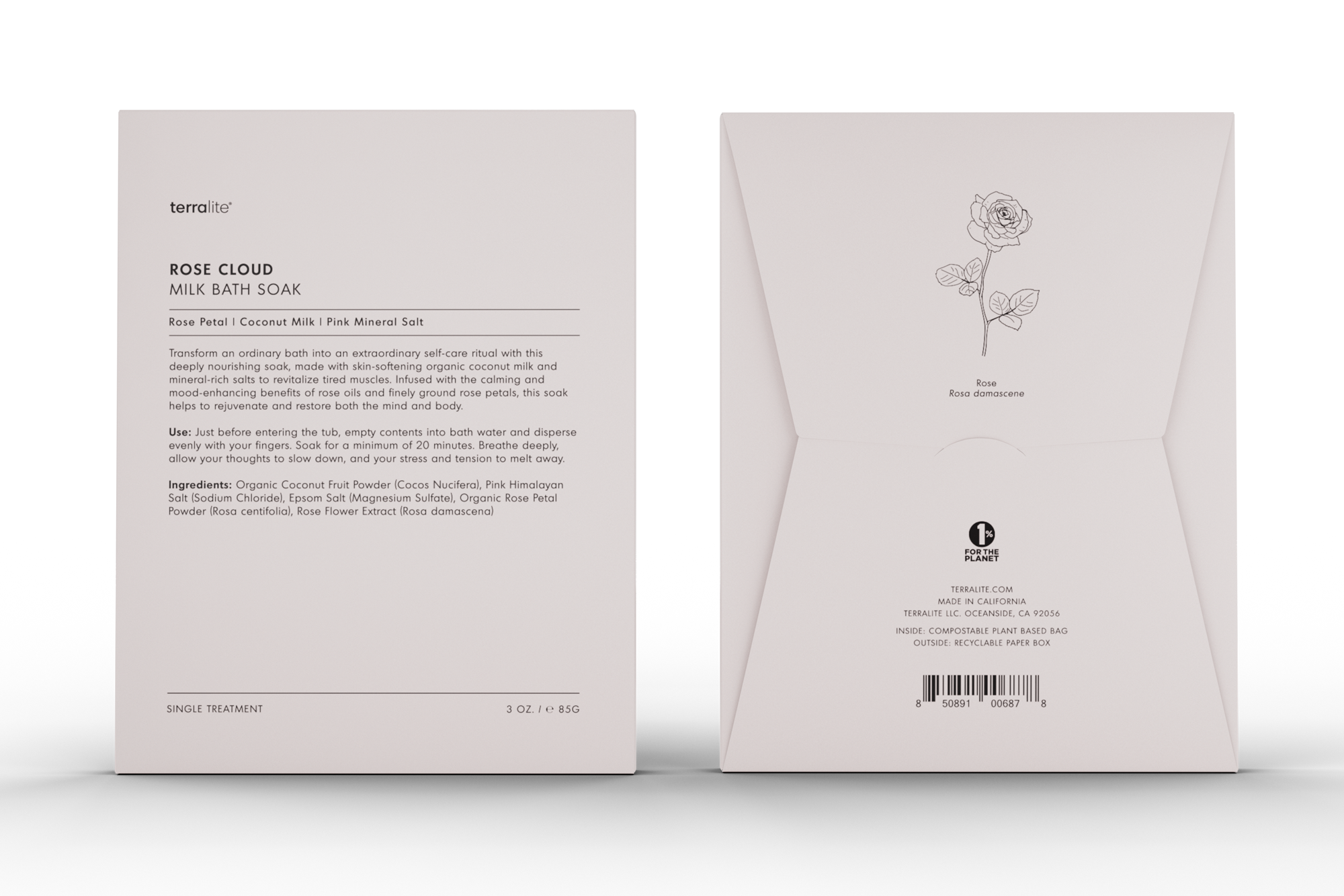 Rose Cloud Milk Bath Soak Organic - Single Treatment