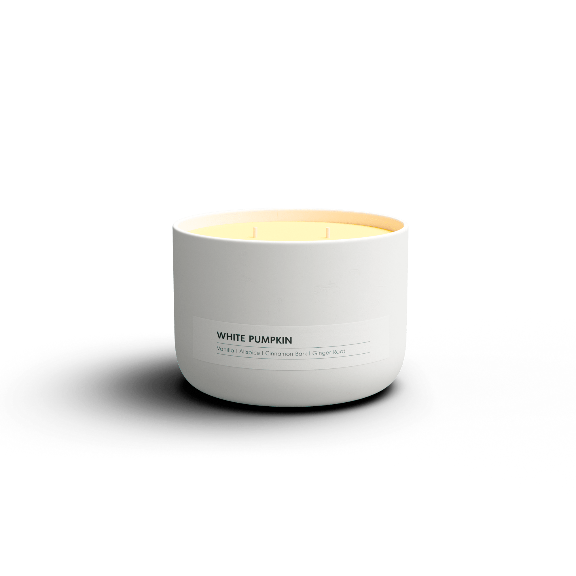 White Pumpkin Essential Oil Ceramic Candle no lid