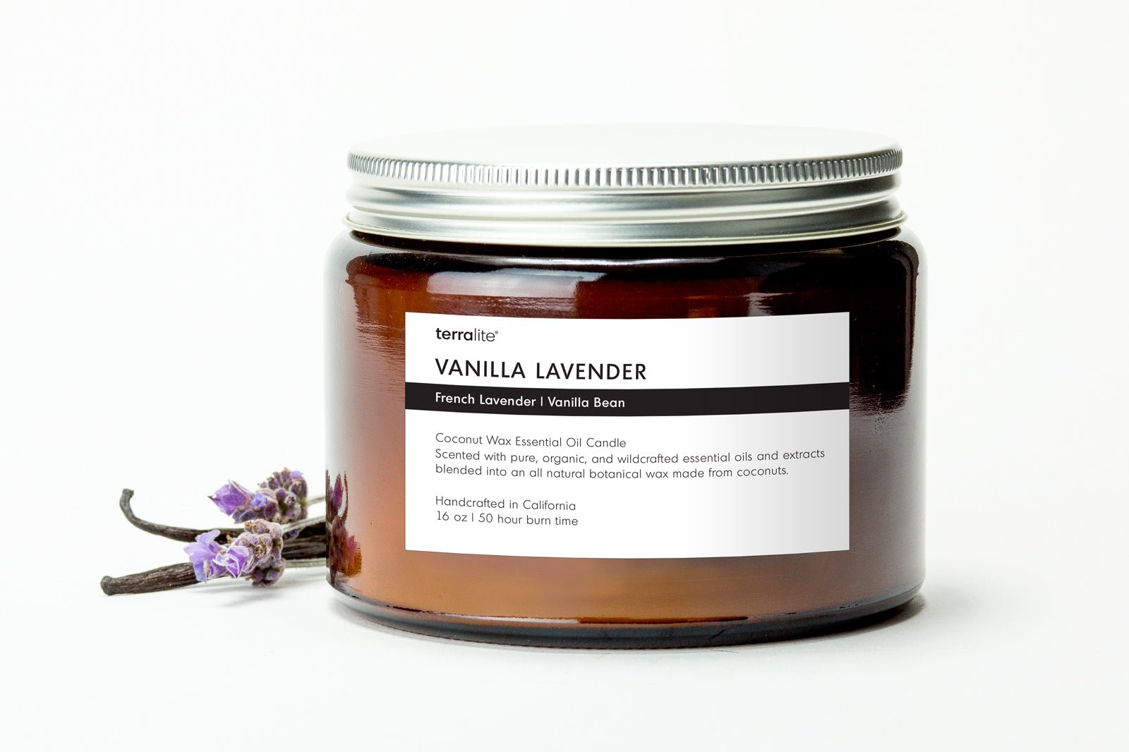 Vanilla Lavender Essential Oil Candle - 16 oz.