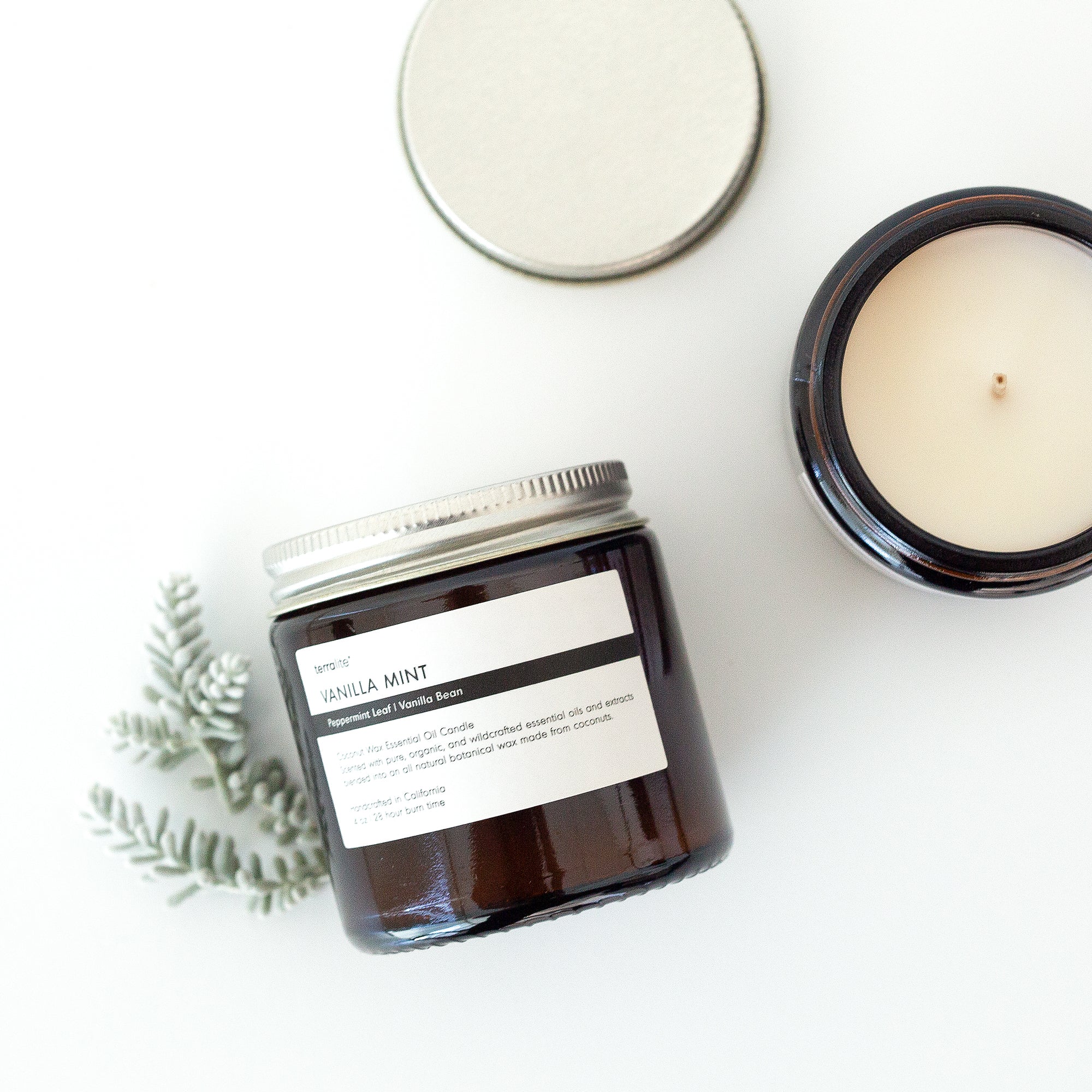 Peppermint Vanilla Essential Oil Candle - 4 oz.