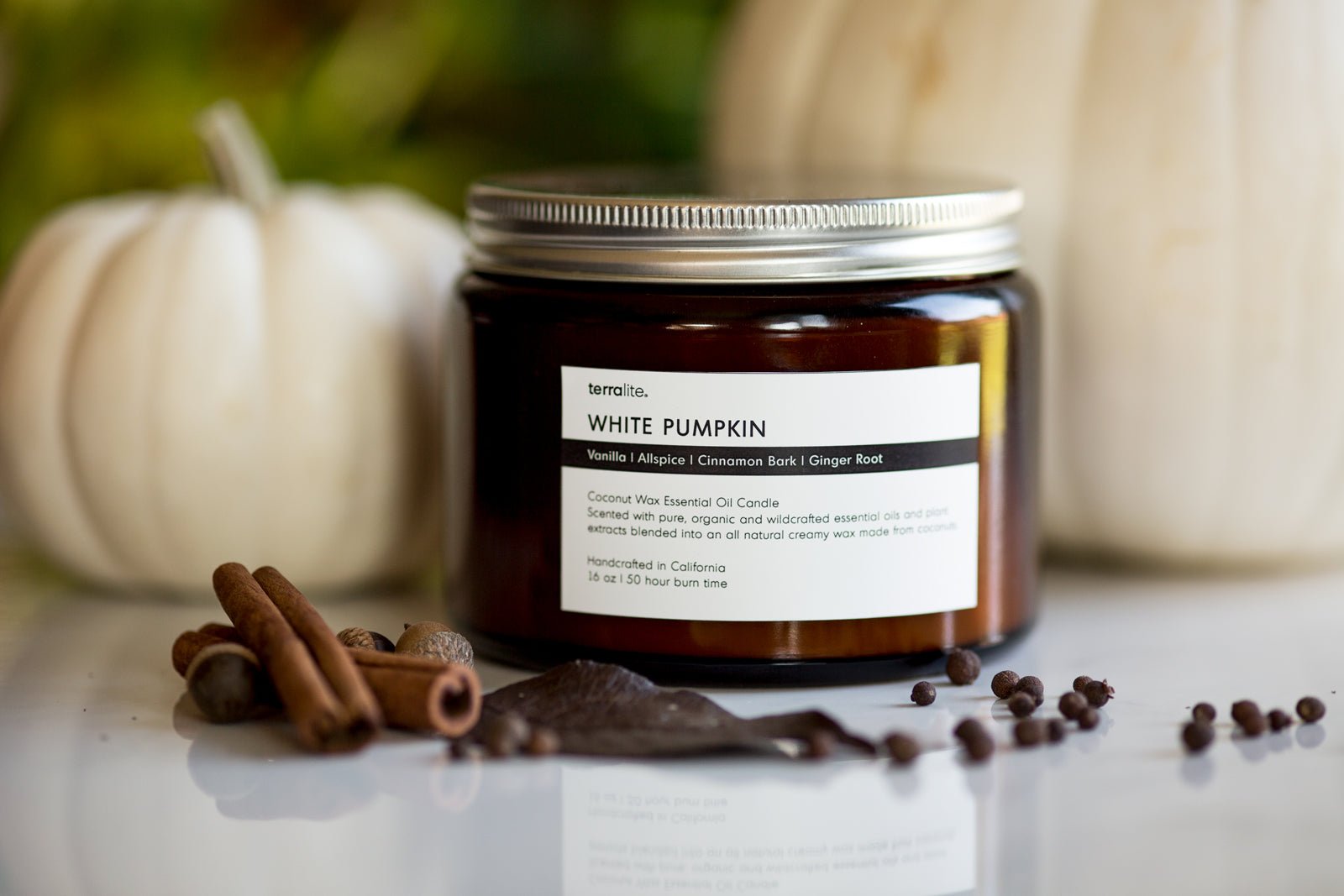 White Pumpkin Spice Fall Essential Oil Candle - 16 oz.